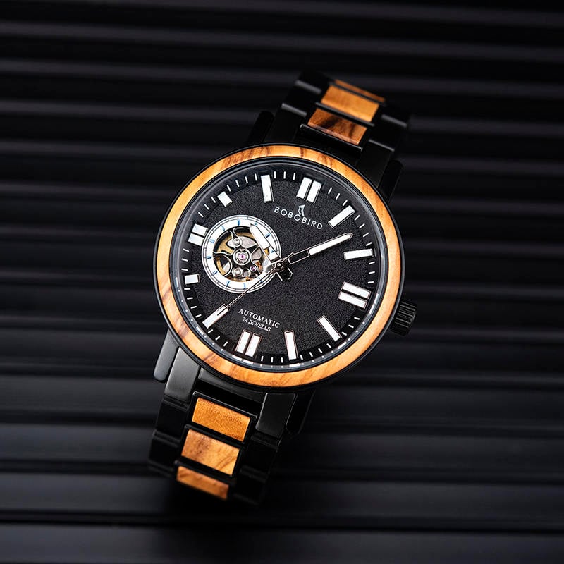 Wooden Men's Wristwatches Stylish Automatic Mechanical Wooden Watch Blue Fashion Casual Water Resistant Luxury Watches GT045-2A-6 Wooden Men's Wristwatches Stylish Automatic Mechanical Wooden Watch Blue Fashion Casual Water Resistant Luxury Watches GT045-2A-6