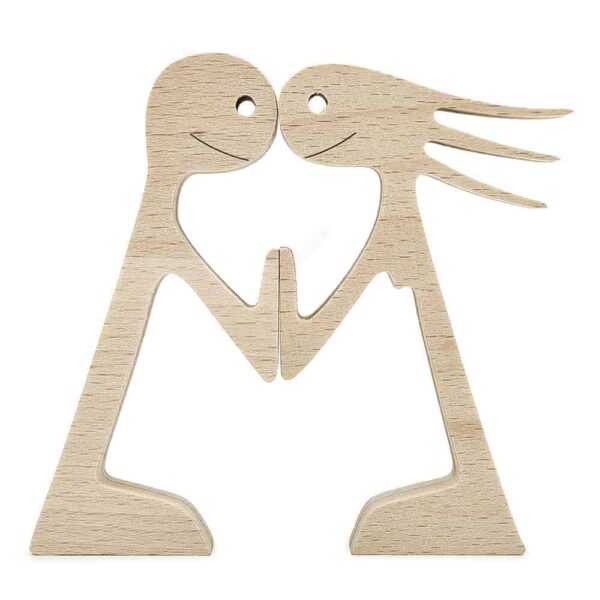 Couple Man and Woman Stand Wood Sculpture, Couple Wooden Carving Gifts Home Decor GPL00067