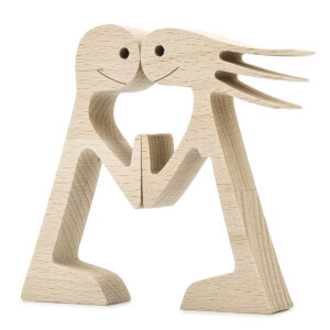 Couple Man and Woman Stand Wood Sculpture, Couple Wooden Carving Gifts Home Decor_5