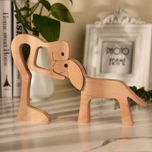 Man with Big Floppy Ears Dog Wood Sculpture GPL00064