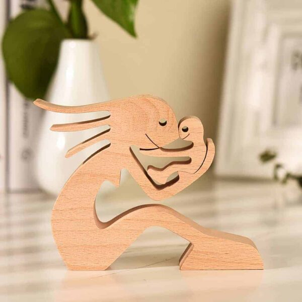 Mom and Children Wood Sculpture, Mothers Day Wooden Carving Gifts, Wooden Gifts for Wife Mom GPL00062