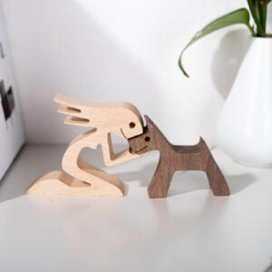 A Woman with Dark Pointy Ears Dog Wood Sculpture_3 A Woman with Dark Pointy Ears Dog Wood Sculpture_3