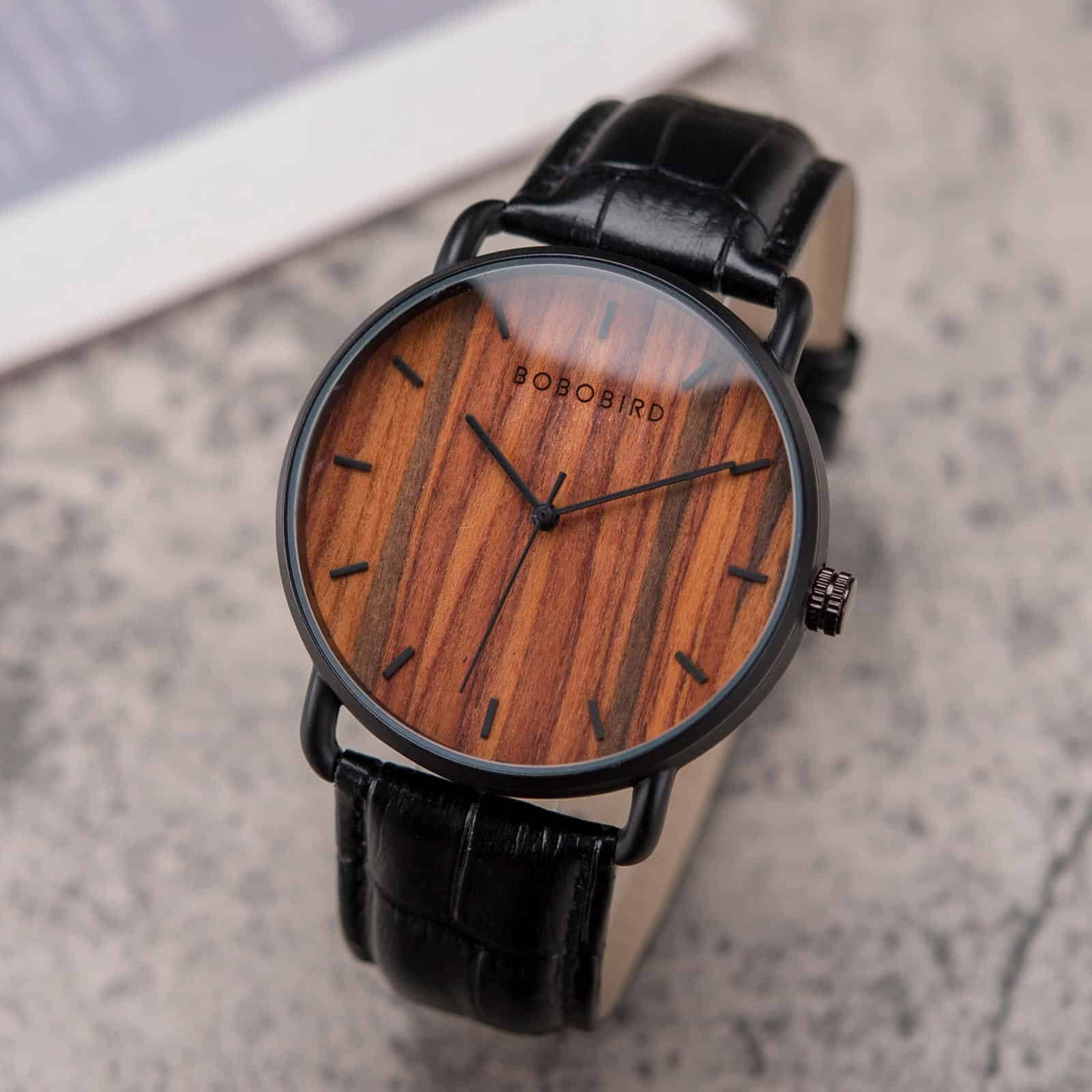 Classic Wooden Watch Rosewood Black GT058-1A_16 Classic Wooden Watch Rosewood Black GT058-2A