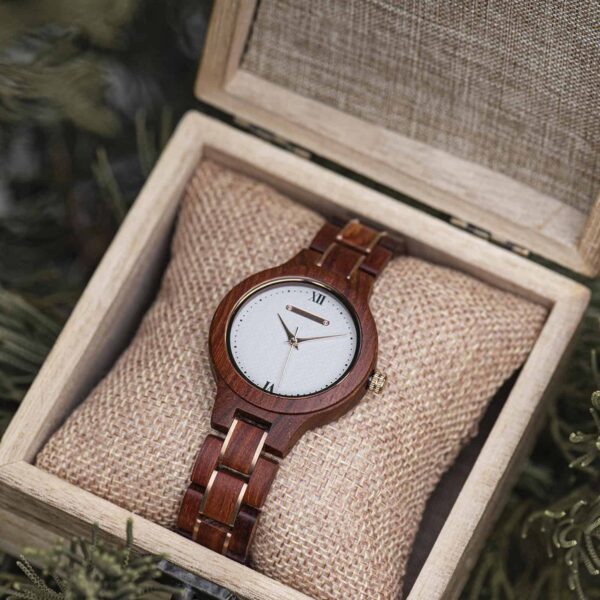 Wooden Watches for Women Natural Rosewood Glod - Sky