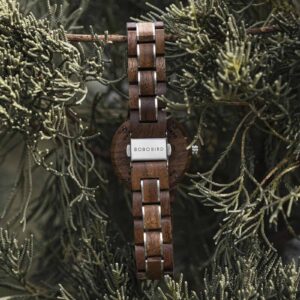 Wooden Watches for Women Natural Walnut Wood Black - Sky