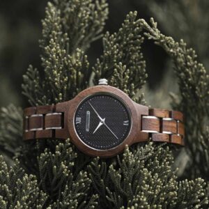 Wooden Watches for Women Natural Walnut Wood Black - Sky