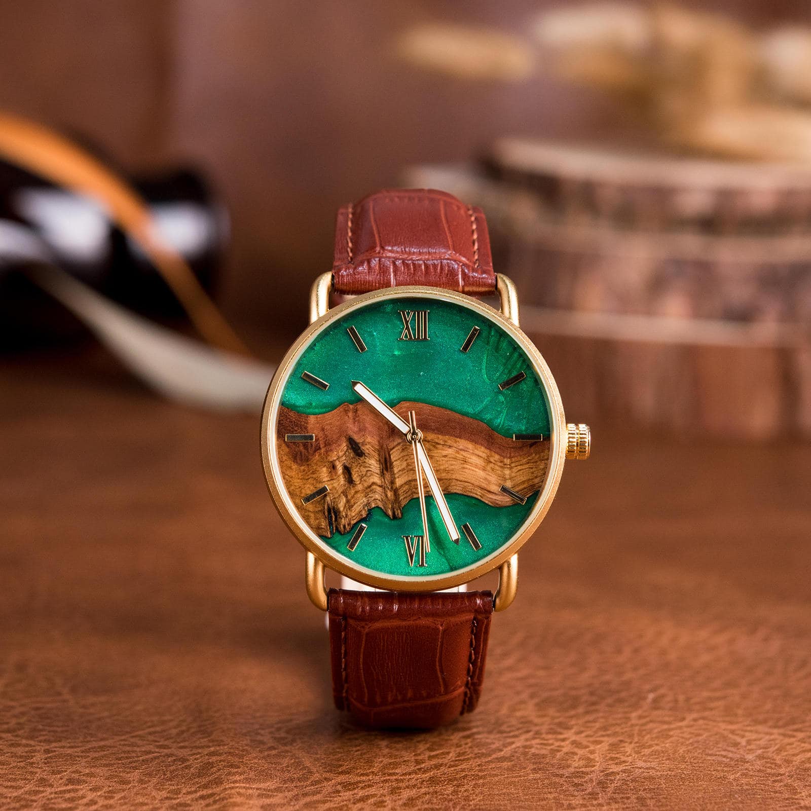 Relógios de Madeira e Resina Clássicos Relógios de Madeira Únicos