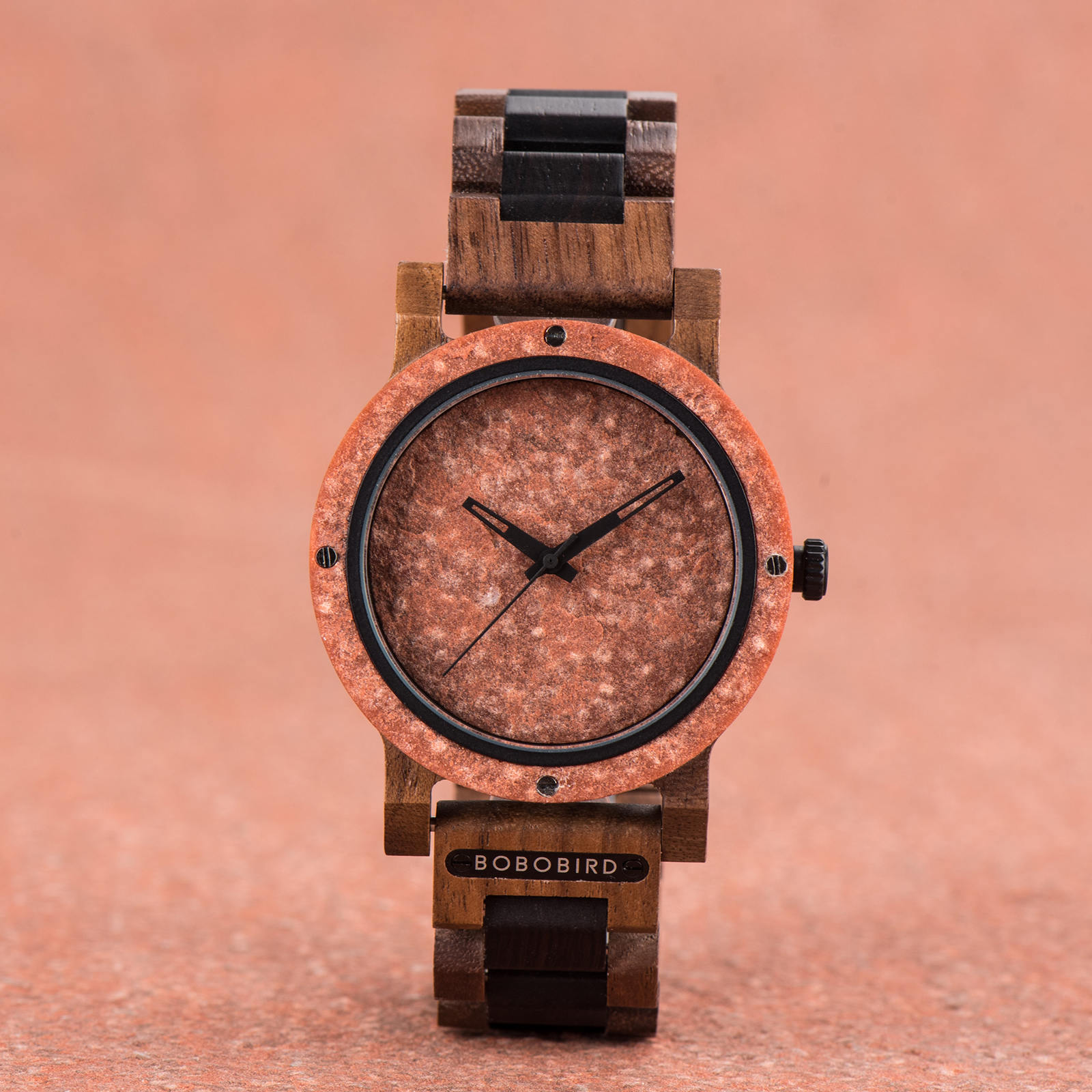 Natural Rock Ebony Wooden Watch - Mars