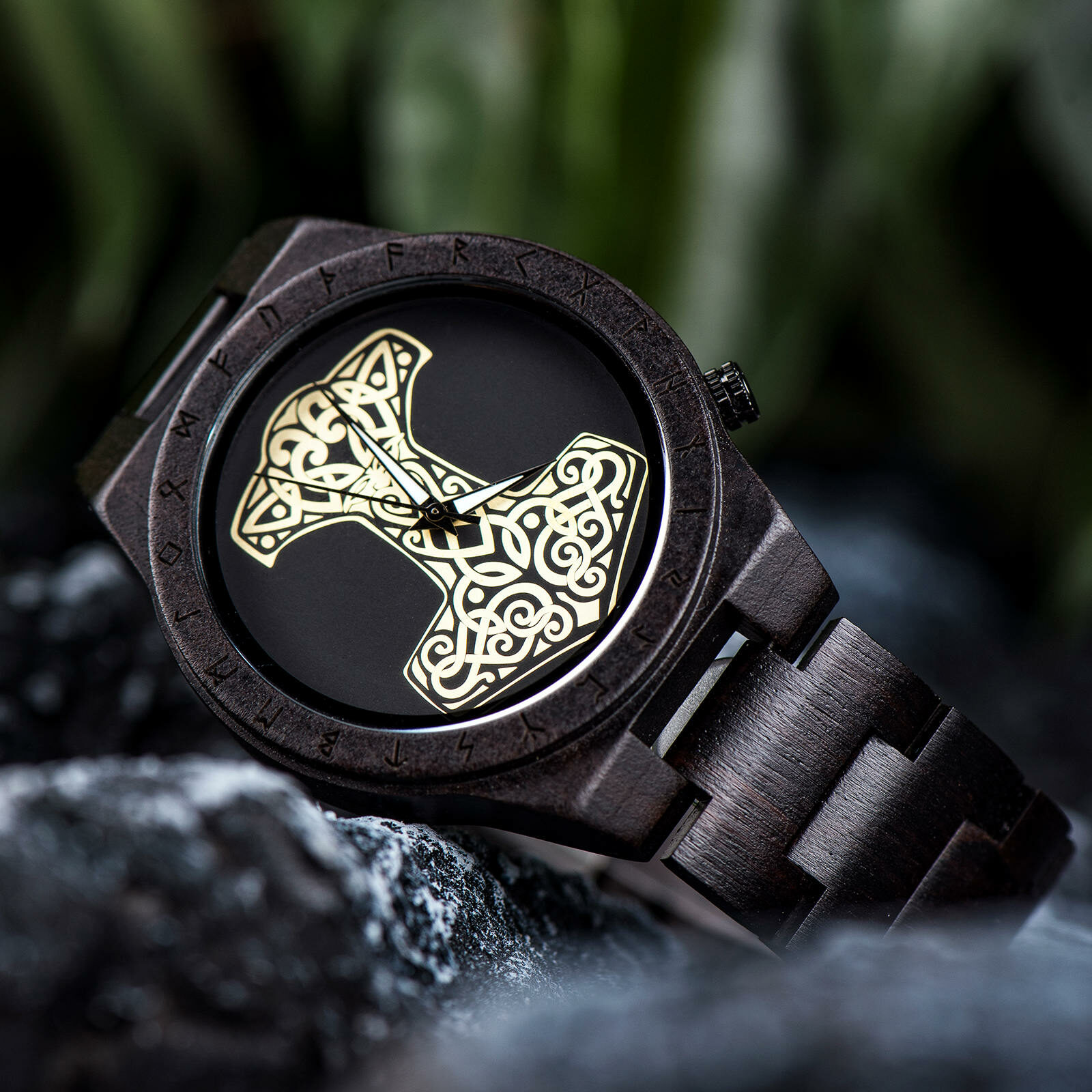 Thor's Hammer MjÖlnir Handmade Wooden Watch