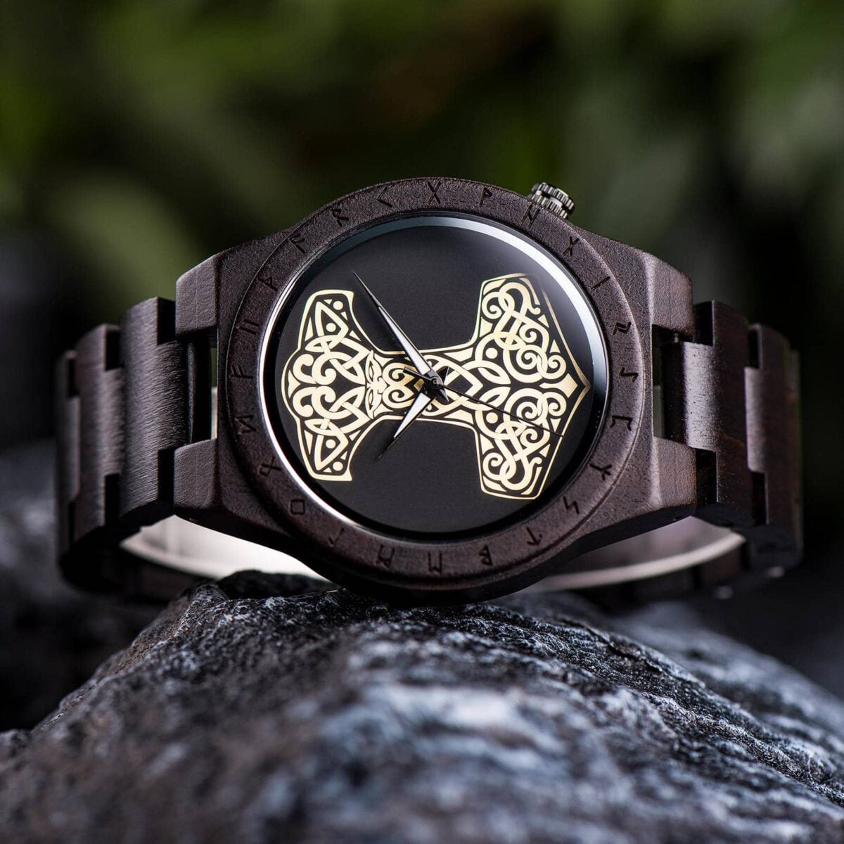 Thor's Hammer MjÖlnir Handmade Wooden Watch T16-8_5 Thor's Hammer MjÖlnir Handmade Wooden Watch T16-8_5