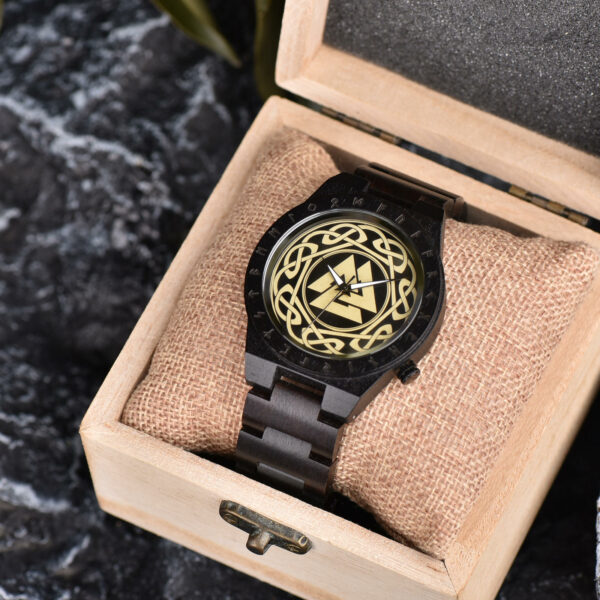 Valknut Handmade Engraved Wooden Watch T16-5