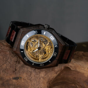Wooden watches walnut automatic skeleton mechanical wooden watch T91-1
