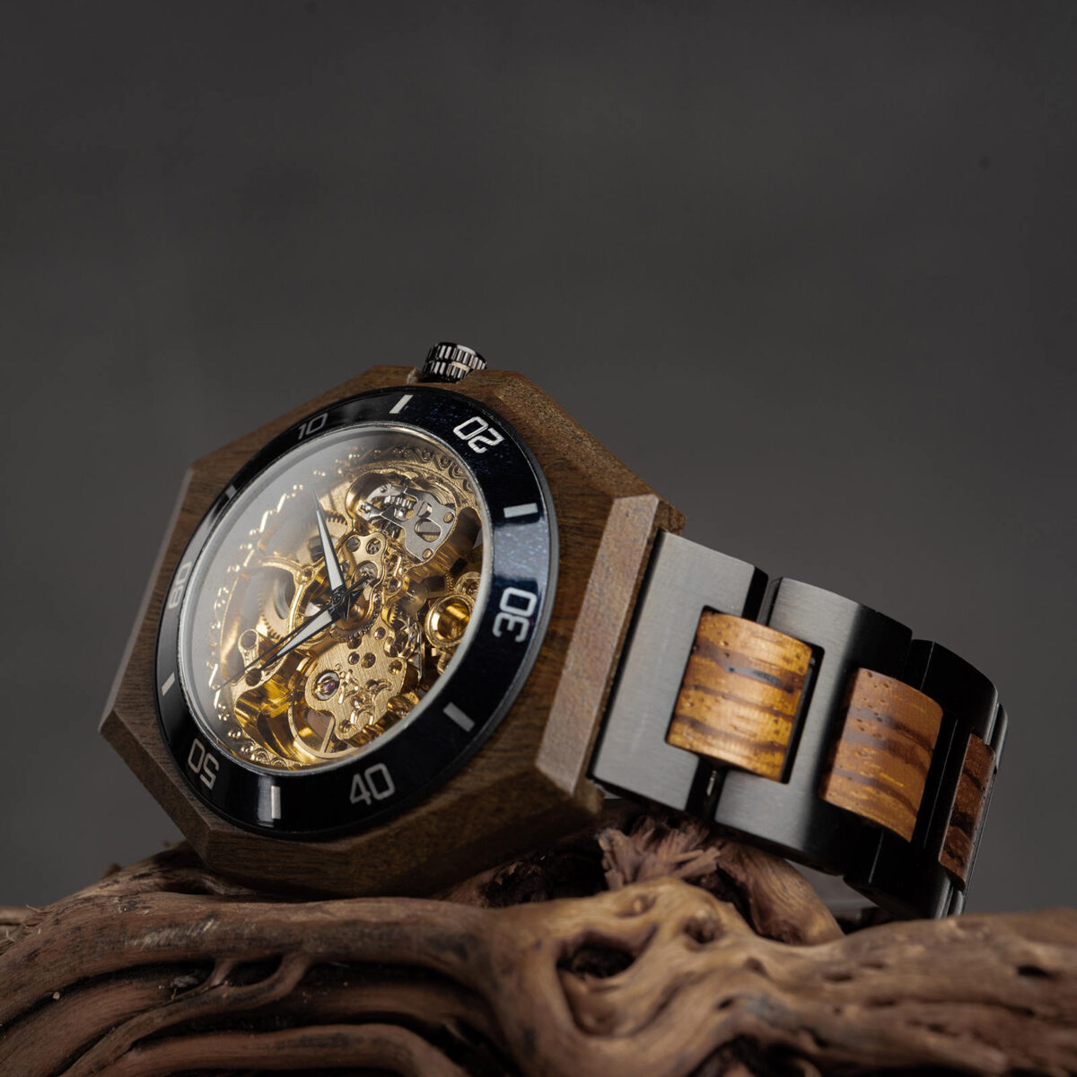 Wooden watches zebrawood automatic skeleton mechanical wooden watch T91-2_19 Wooden watches zebrawood automatic skeleton mechanical wooden watch T91-2_19
