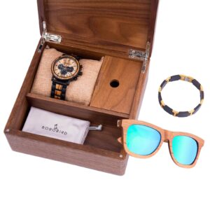 Classic Handmade Zebra Wooden Watch + Sunglasses + Wooden Bracelet Gift Box Set_5