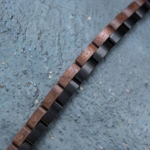 Handmade Natural Walnut Wooden Bracelet - Duet_6