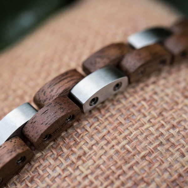 Handmade Natural Walnut Wooden Bracelet - Duet Bundle