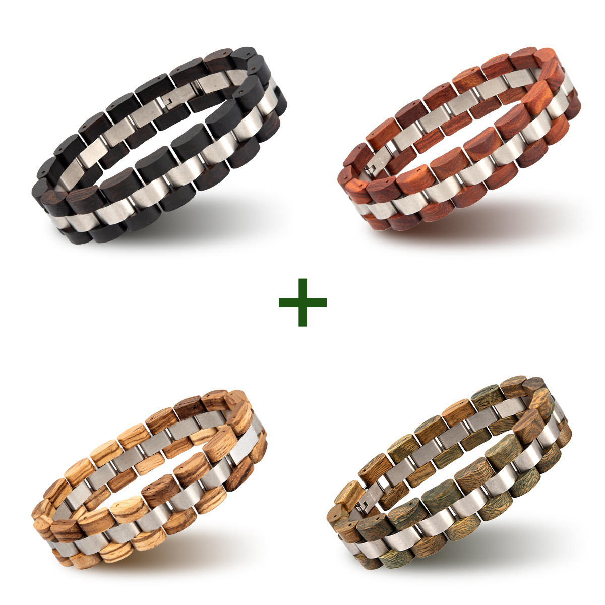 Handmade Natural Wooden Bracelets Minuet Bundle