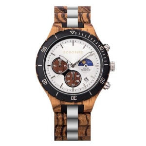 Classic multifunctional chronograph moonphase Wooden Watch Zebrawood - Hunter_3 Classic multifunctional chronograph moonphase Wooden Watch Zebrawood - Hunter_3
