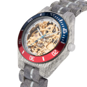 Skeleton Mechanical Wooden Watch Grey Maple Gold - Arcturus_5