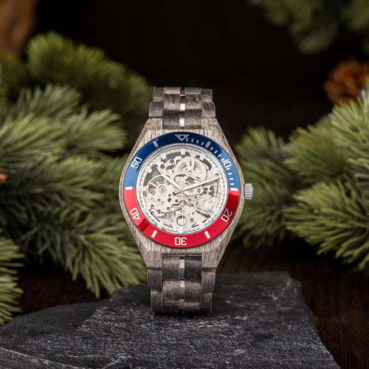Skeleton Mechanical Wooden Watch Grey Maple Silver - Arcturus_10 Skeleton Mechanical Wooden Watch Grey Maple Silver - Arcturus_10