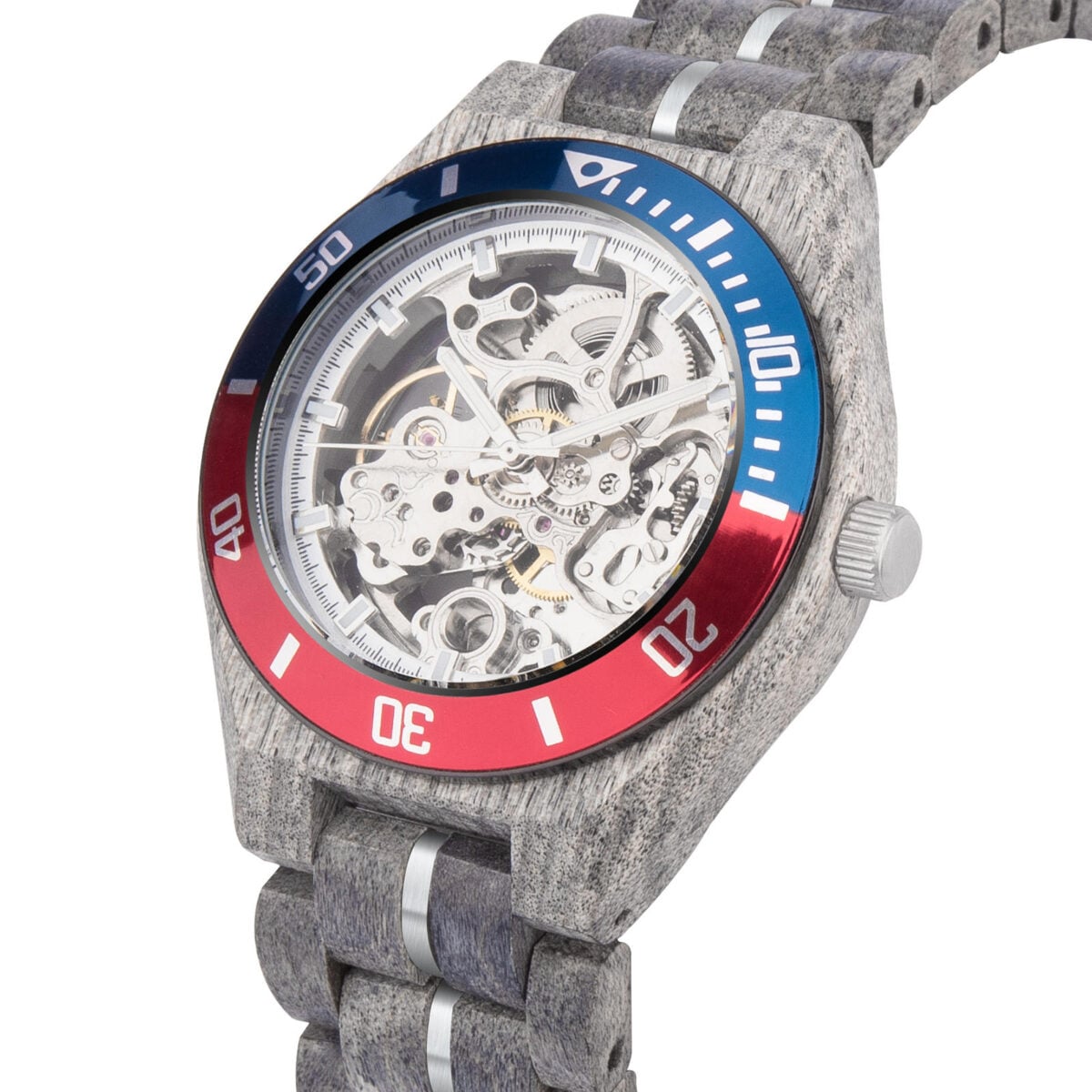 Skeleton Mechanical Wooden Watch Grey Maple Silver - Arcturus_2 Skeleton Mechanical Wooden Watch Grey Maple Silver - Arcturus_2