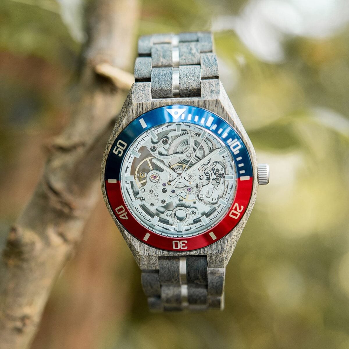 Skeleton Mechanical Wooden Watch Grey Maple Silver - Arcturus_6 Skeleton Mechanical Wooden Watch Grey Maple Silver - Arcturus_6