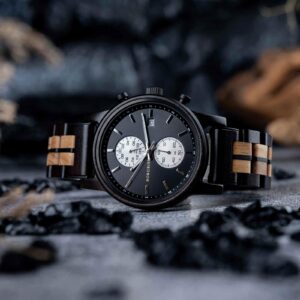 Men's Wooden Watches Classic Ebony Oak Black Chronograph GT116-1