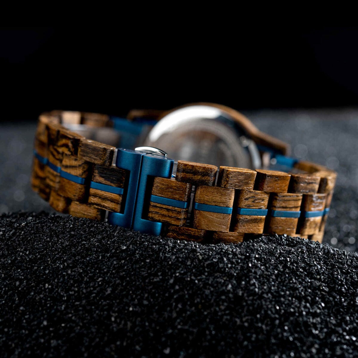 Men's Wooden Watches Classic Wenge Wood Blue Chronograph GT115-2_20 Men's Wooden Watches Classic Wenge Wood Blue Chronograph GT115-2_20