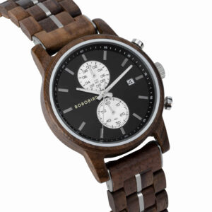 Men's Wooden Watches Classic walnut Wood Silver Chronograph GT115-3_15