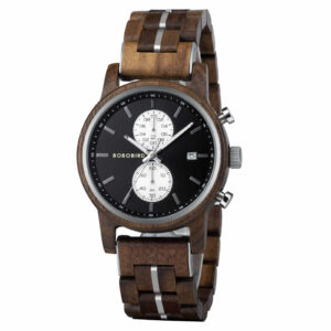 Men's Wooden Watches Classic walnut Wood Silver Chronograph GT115-3_2