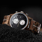 Men's Wooden Watches Classic walnut Wood Silver Chronograph GT115-3