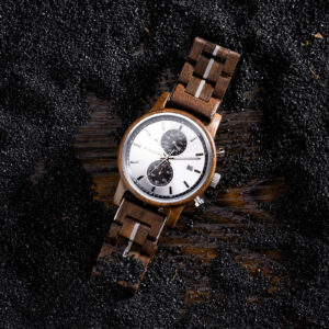Men's Wooden Watches Classic walnut Wood Silver Chronograph GT115-4_11