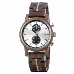 Men's Wooden Watches Classic walnut Wood Silver Chronograph GT115-4_2