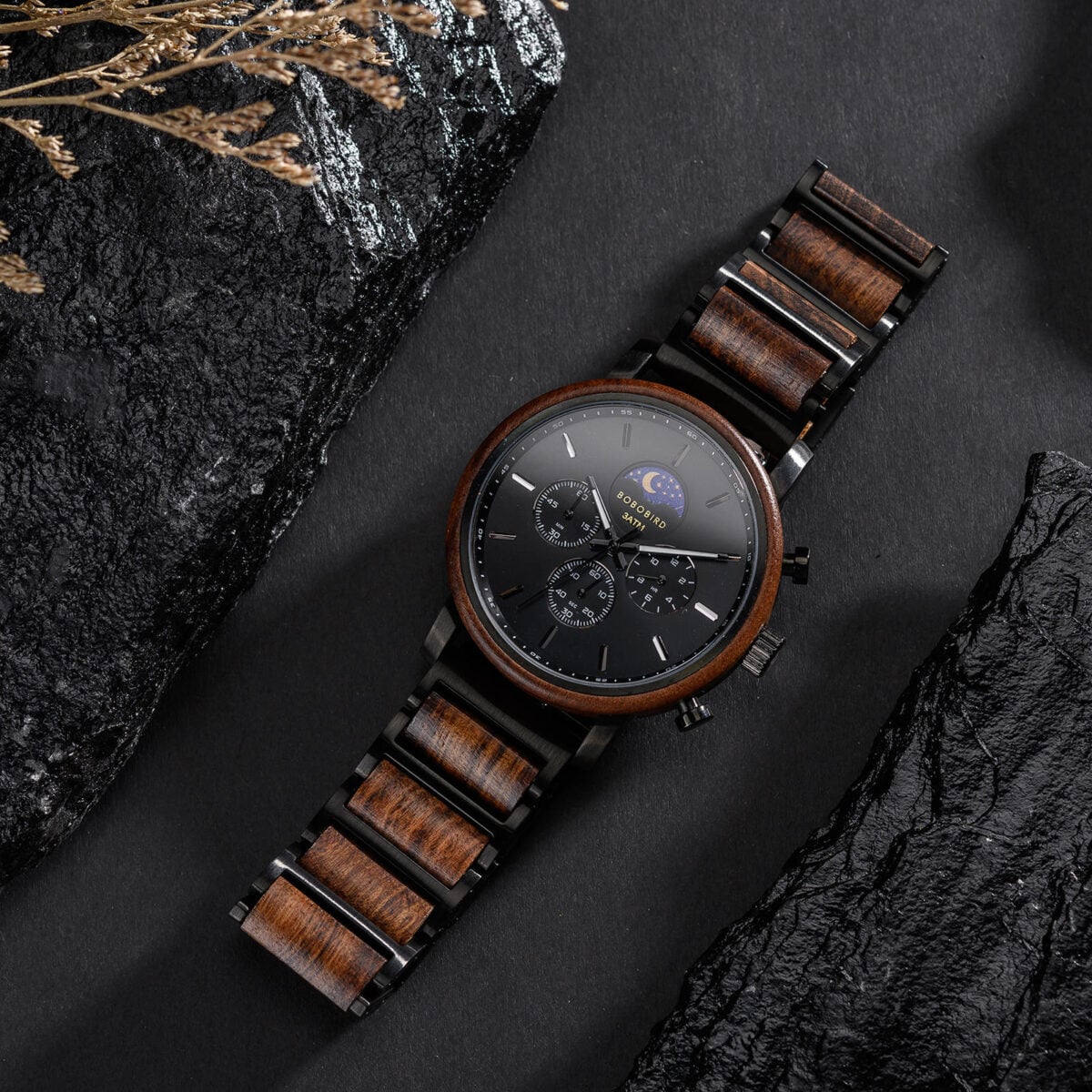 Classic Chronograph Moonphase Tigerwood Black_6