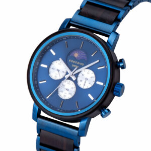 Classic Chronograph Moonphase Watch Ebony Blue