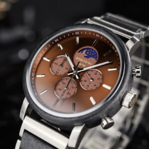Classic Chronograph Moonphase Watch Grey Maple Black_14
