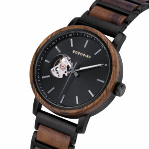 Classics Automatic Wooden Watch Collection Tigerwood Black - Boshū