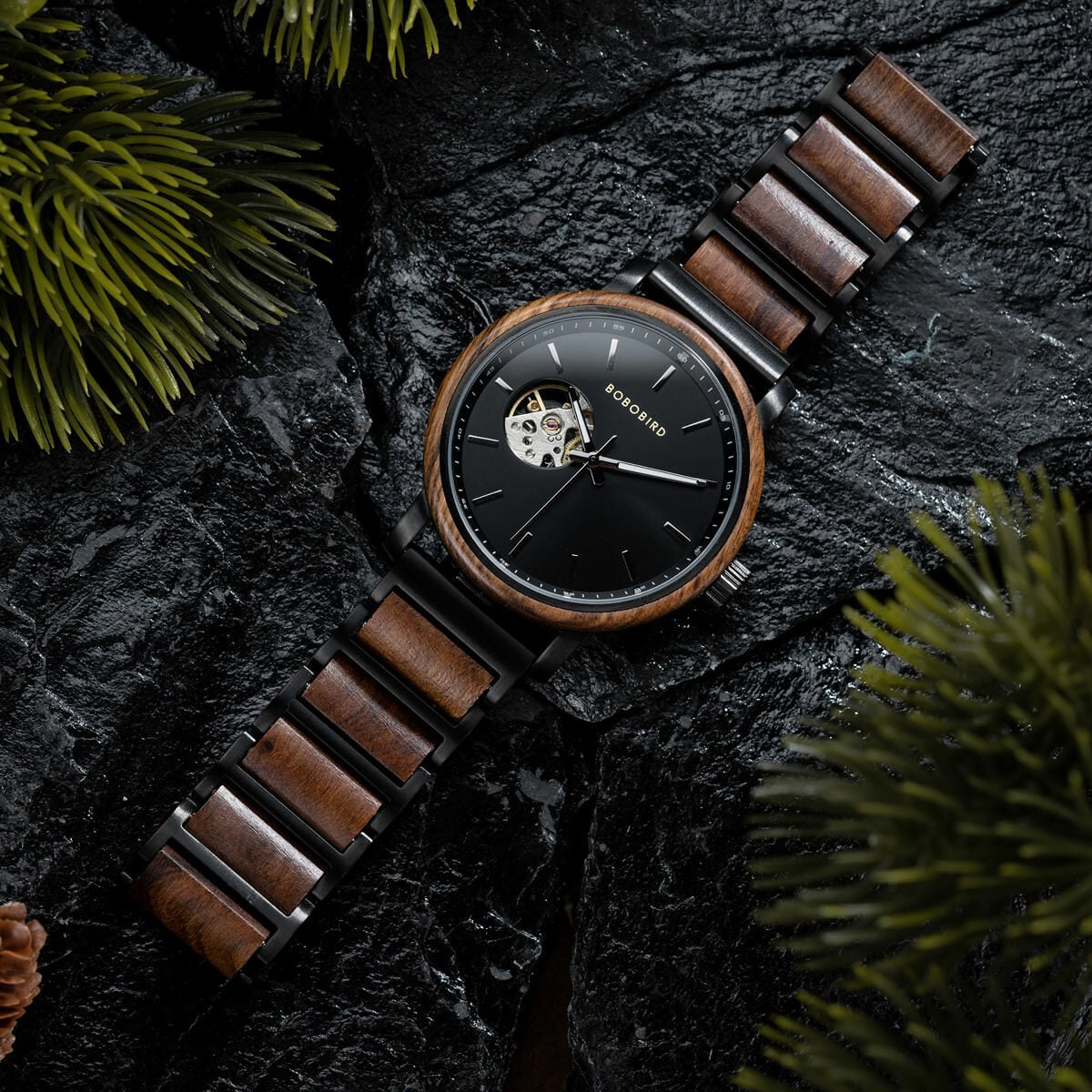 Classics Automatic Wooden Watch Collection Tigerwood Black - Boshū_6 Classics Automatic Wooden Watch Collection Tigerwood Black - Boshū_6