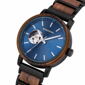 Classics Automatic Wooden Watch Collection Tigerwood Blue - Boshū