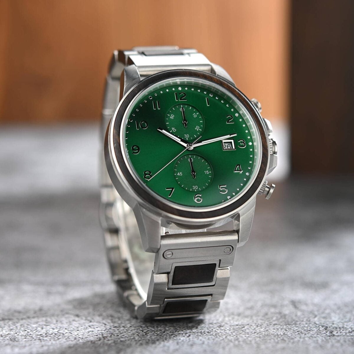 Classic Chronograph Wooden Watch Ebony Green Limited Edition_1-14 Classic Chronograph Wooden Watch Ebony Green Limited Edition_1-14