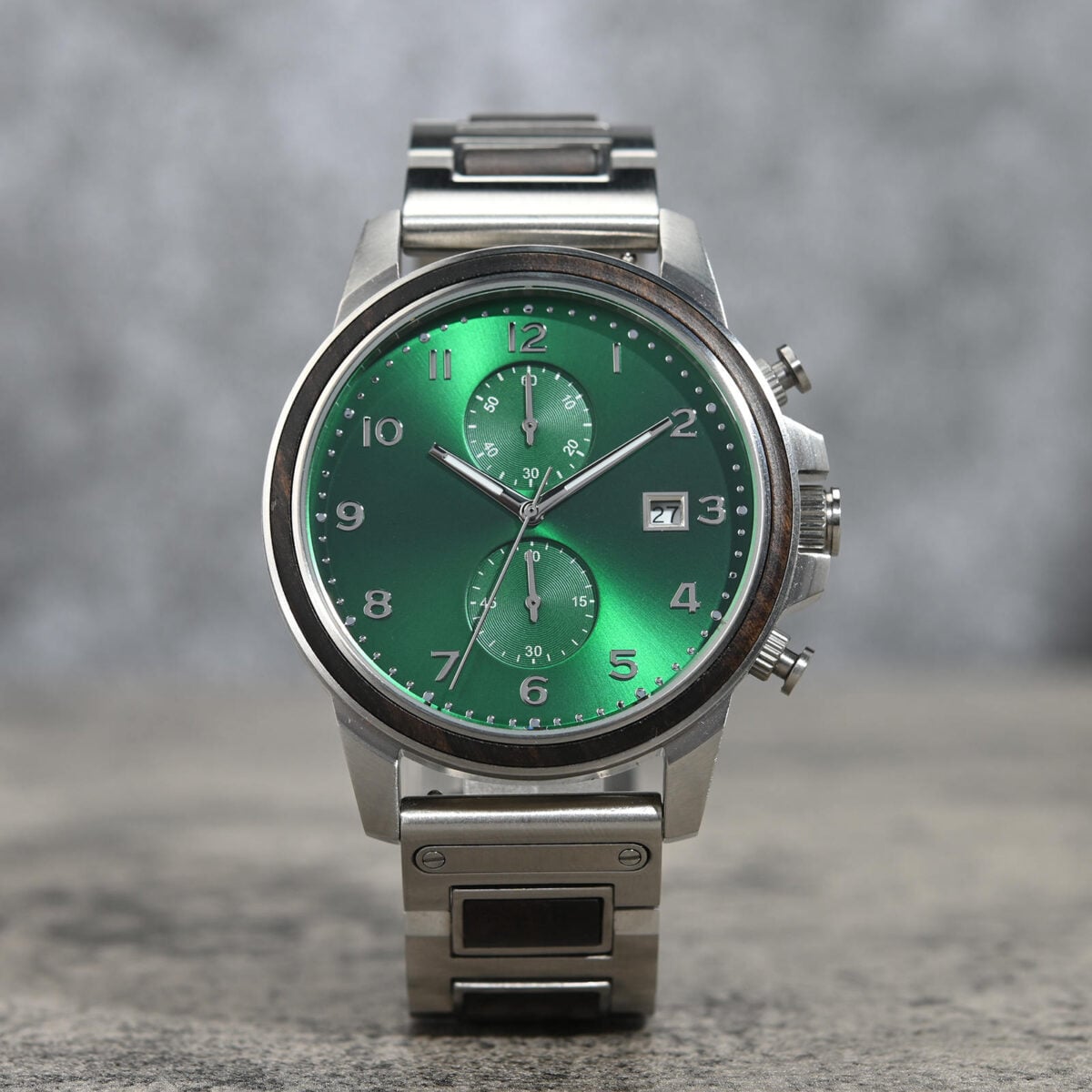 Classic Chronograph Wooden Watch Ebony Green Limited Edition_1-2 Classic Chronograph Wooden Watch Ebony Green Limited Edition