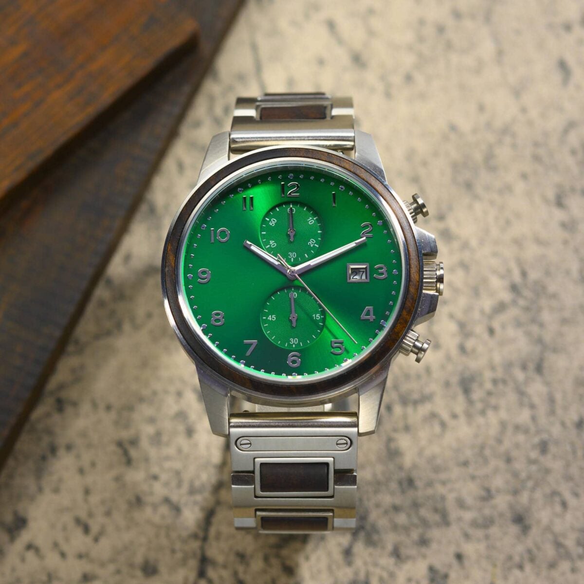 Classic Chronograph Wooden Watch Ebony Green Limited Edition_1-6 Classic Chronograph Wooden Watch Ebony Green Limited Edition_1-6