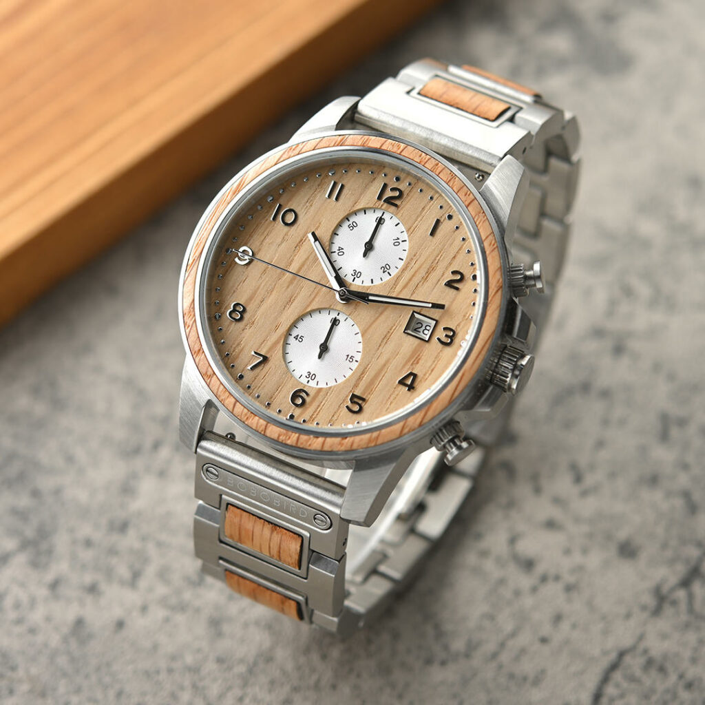 Classic Chronograph Wooden Watch Whiskey Barrel Limited Edition