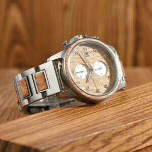 Classic Chronograph Wooden Watch Whiskey Barrel Limited Edition_4_4