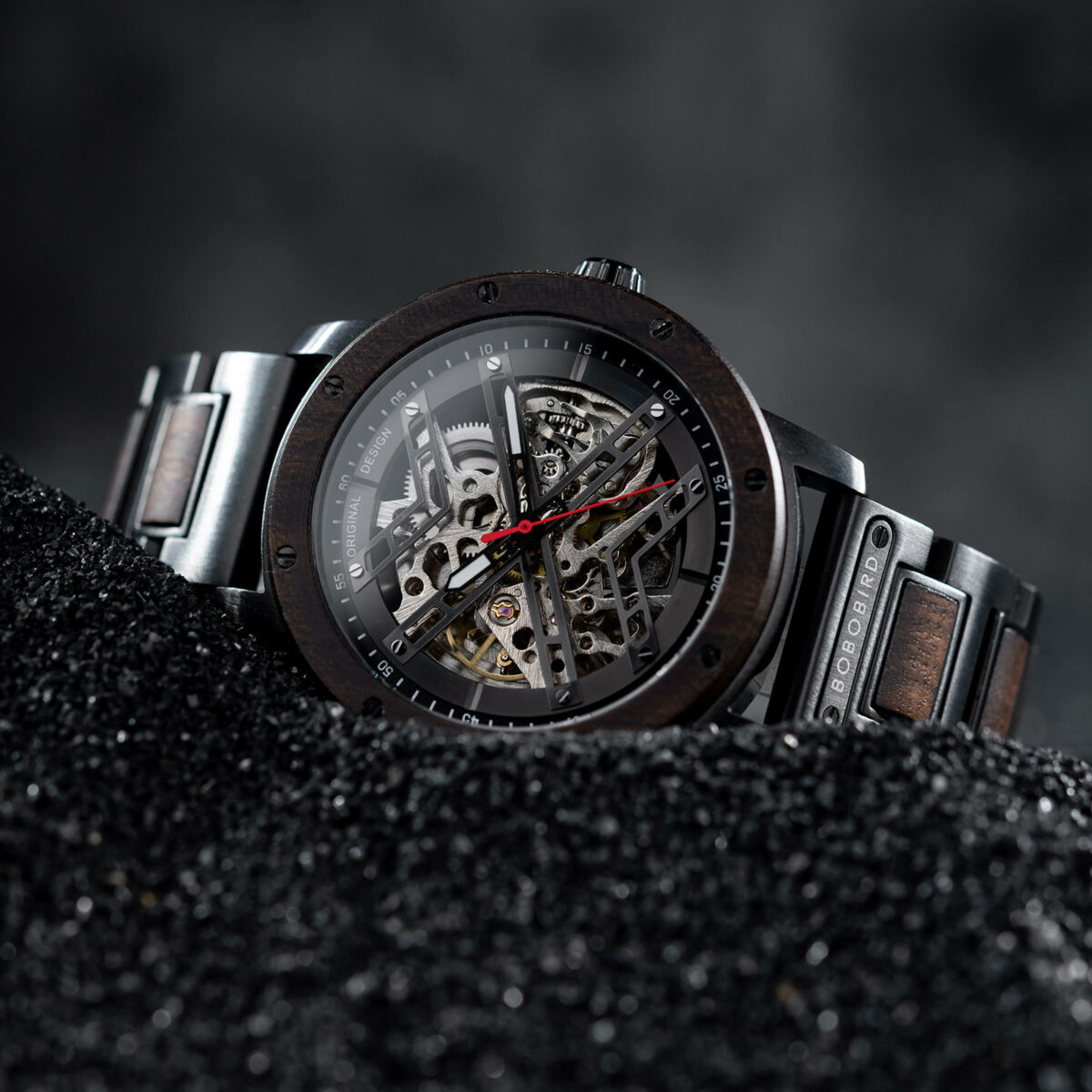 Skeleton Watches Automatic Mechanical Louro Preto Black