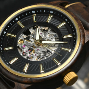 Men’s Automatic Mechanical Wooden Watch Handmade Ebony Black Limited Edition Collection – Pilot_6