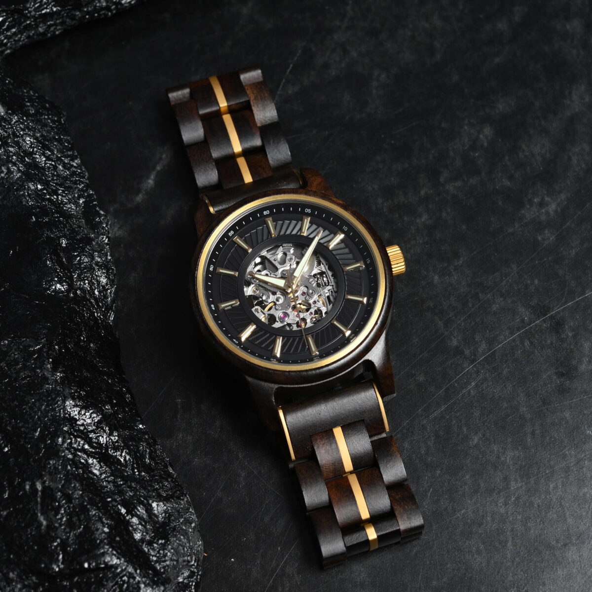 Men’s Automatic Mechanical Wooden Watch Handmade Ebony Black Limited Edition Collection – Pilot_7 Men’s Automatic Mechanical Wooden Watch Handmade Ebony Black Limited Edition Collection – Pilot_7