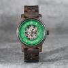 Men’s Automatic Mechanical Wooden Watch Handmade Ebony Green Limited Edition Collection – Pilot_12 Men’s Automatic Mechanical Wooden Watch Handmade Ebony Green Limited Edition Collection – Pilot