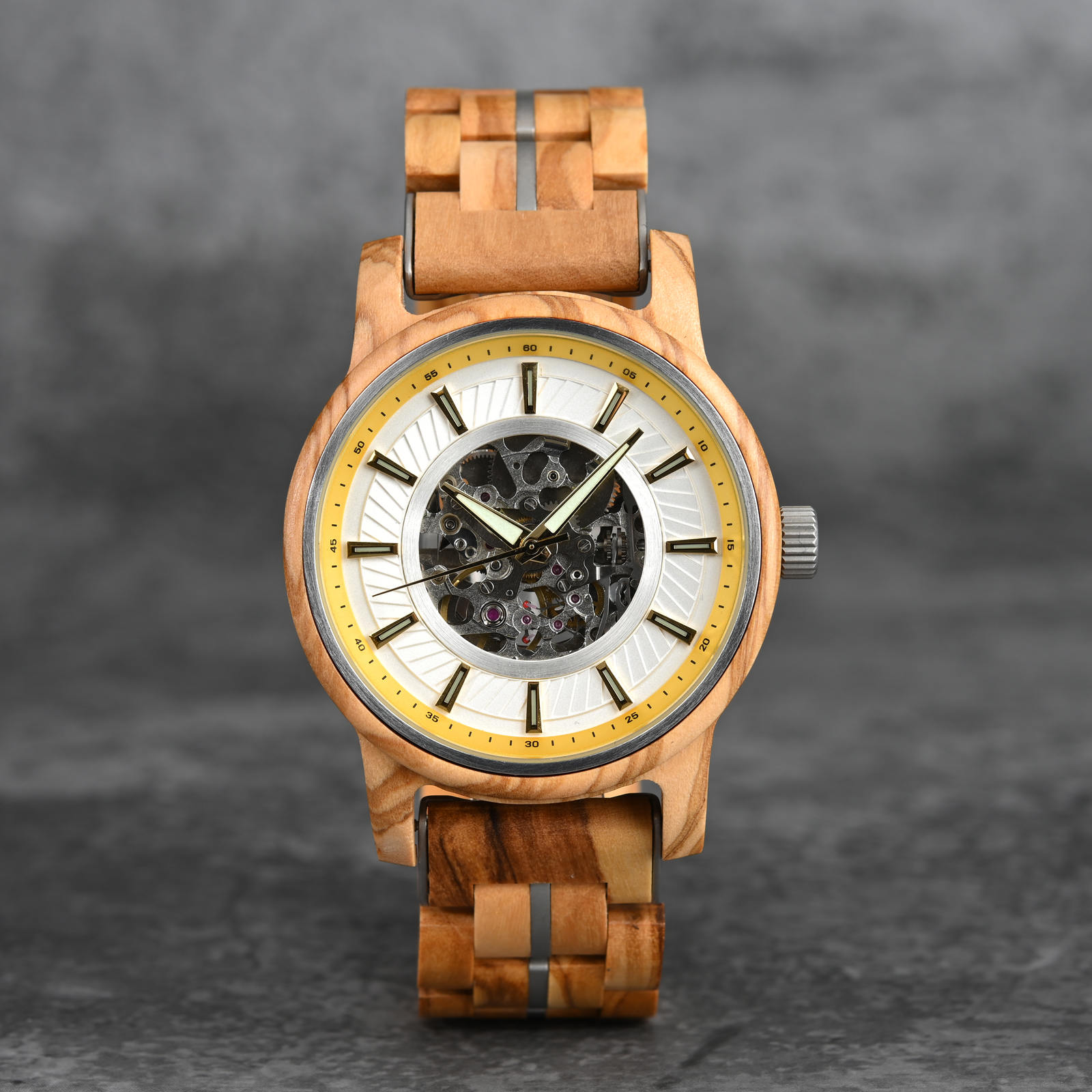 Men’s Automatic Mechanical Wooden Watch Handmade Maple Limited Edition Collection – Pilot
