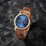 BOBO BIRD Mens Wooden Watches Classic Moonphase Movement Kosso Wood Blue Dial Sailor 2